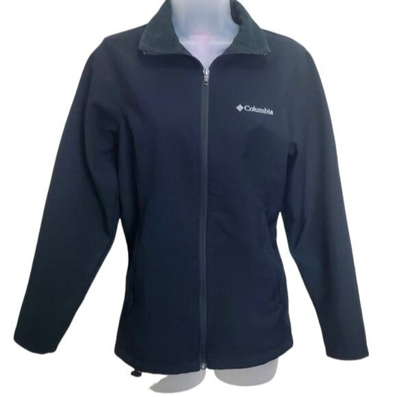 COLUMBIA Women Kruser Ridge‎ Jacket SZ S Zip Up Shell Water Wind Resistant Black - Picture 1 of 11